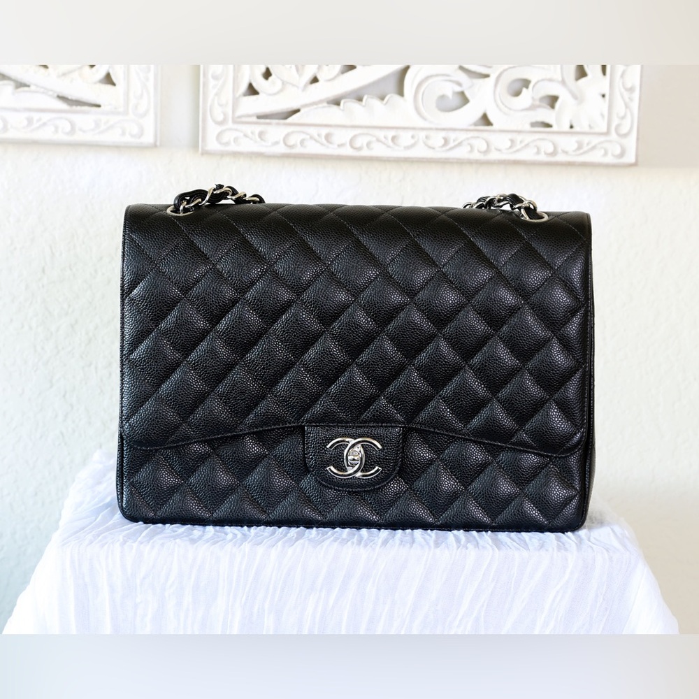 Chanel Caviar Quilted Maxi Double Flap Black